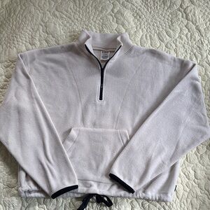 PINK Victoria's Secret Light Cream Quarter-Zip Fleece Pullover